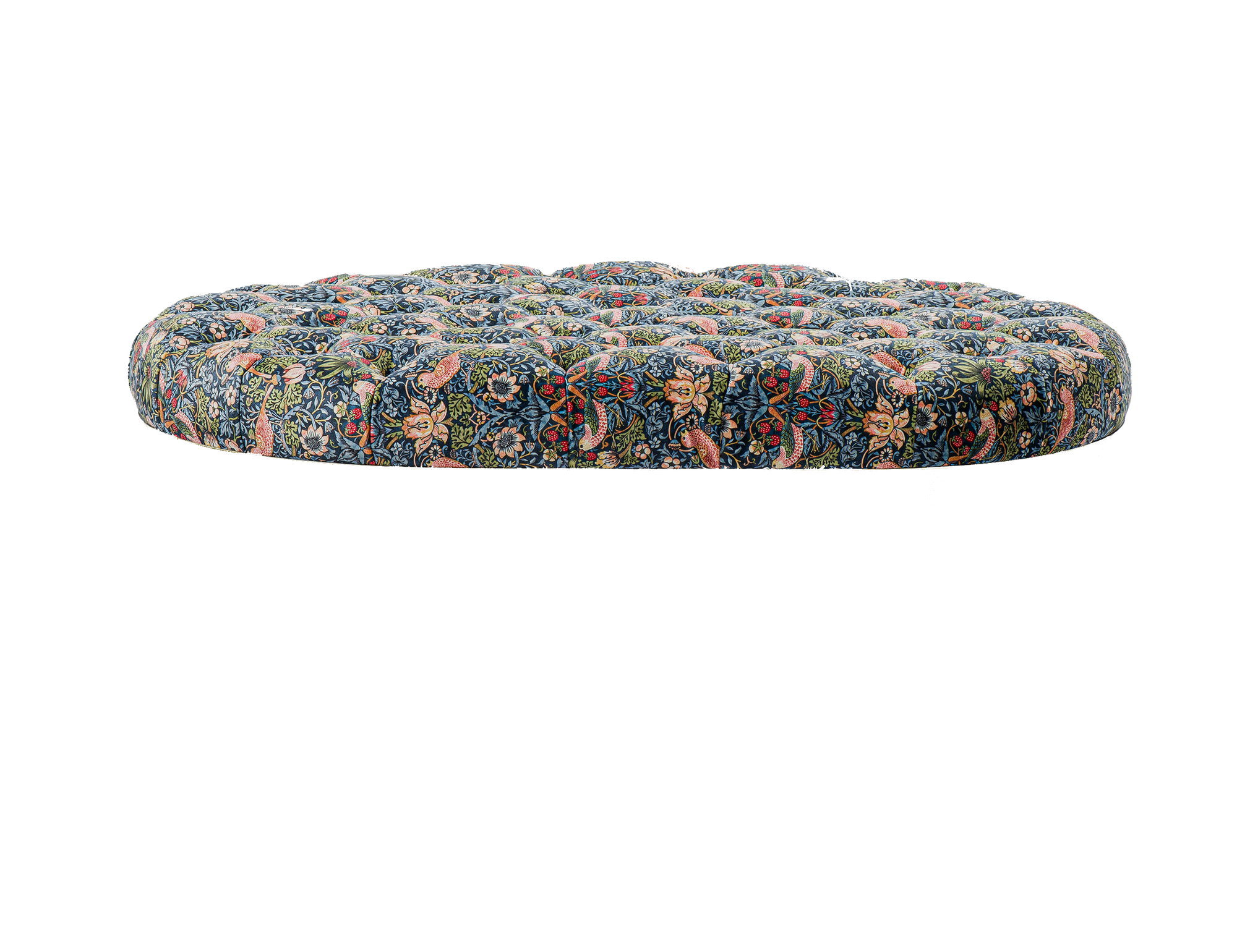 Tufted Strawberry Thief Oval Ottoman